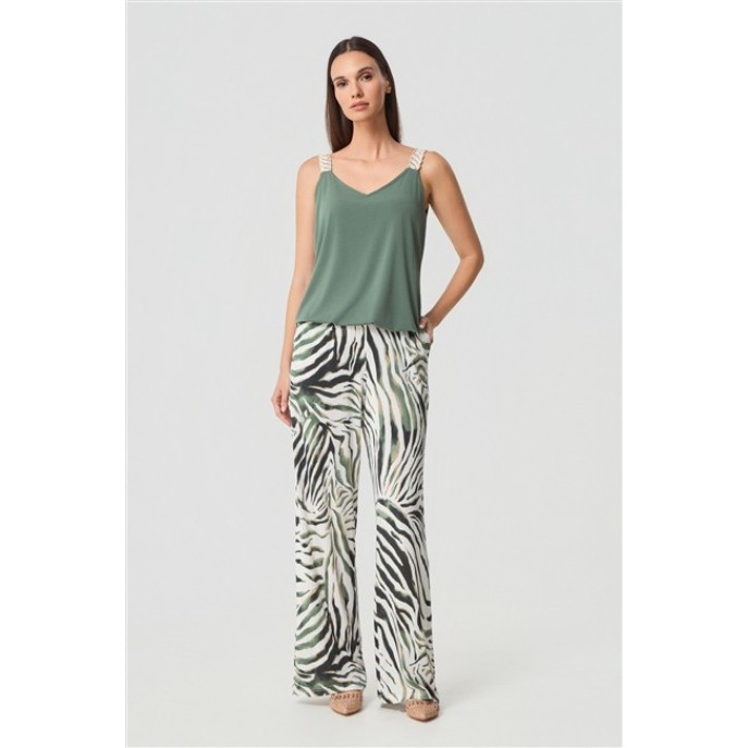 Batida Broek wijd 2405 khaki print